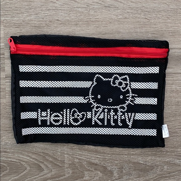 ❤️ Hello Kitty Black White Mesh Bag with Zipper - Picture 3 of 3
